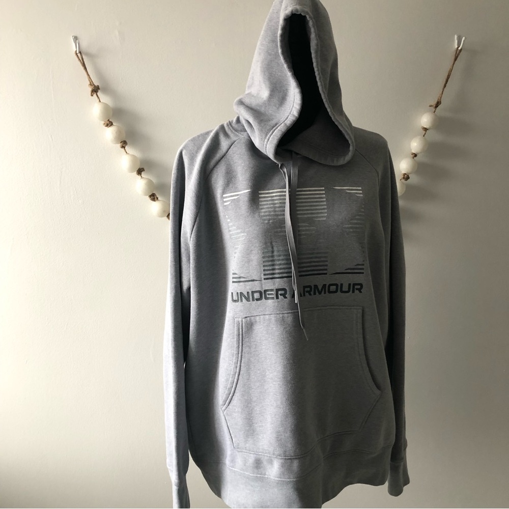 Under Armour Hoodie Sweatshirt Loose Heatgear Women's Large Grey